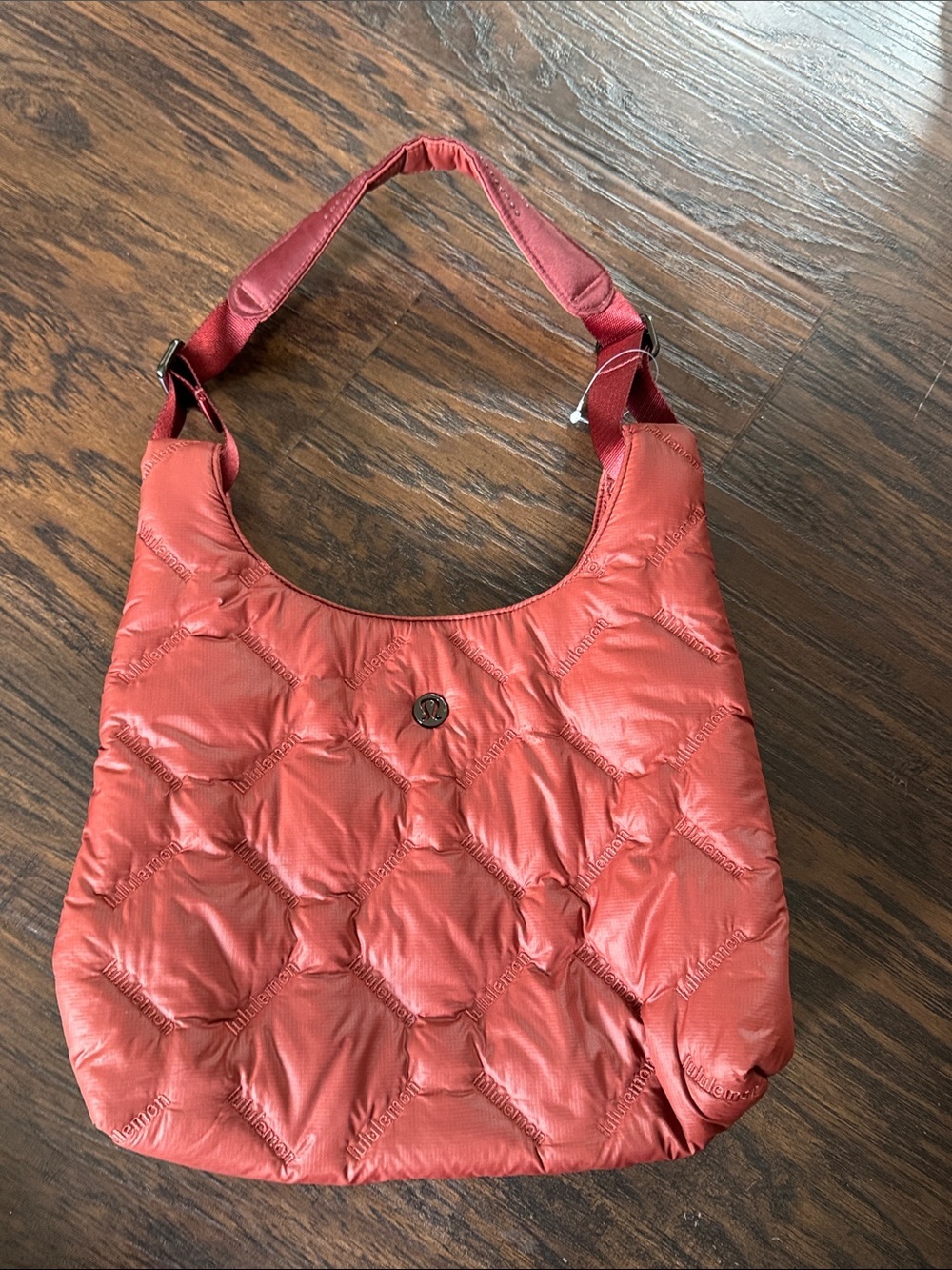 lululemon athletica Quilted Dark Coral-Red Shoulder Hobo